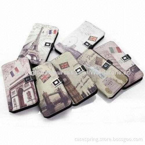 Card Slot Leather Case for Samsung Galaxy S5, ODM and OEM Orders Welcomed